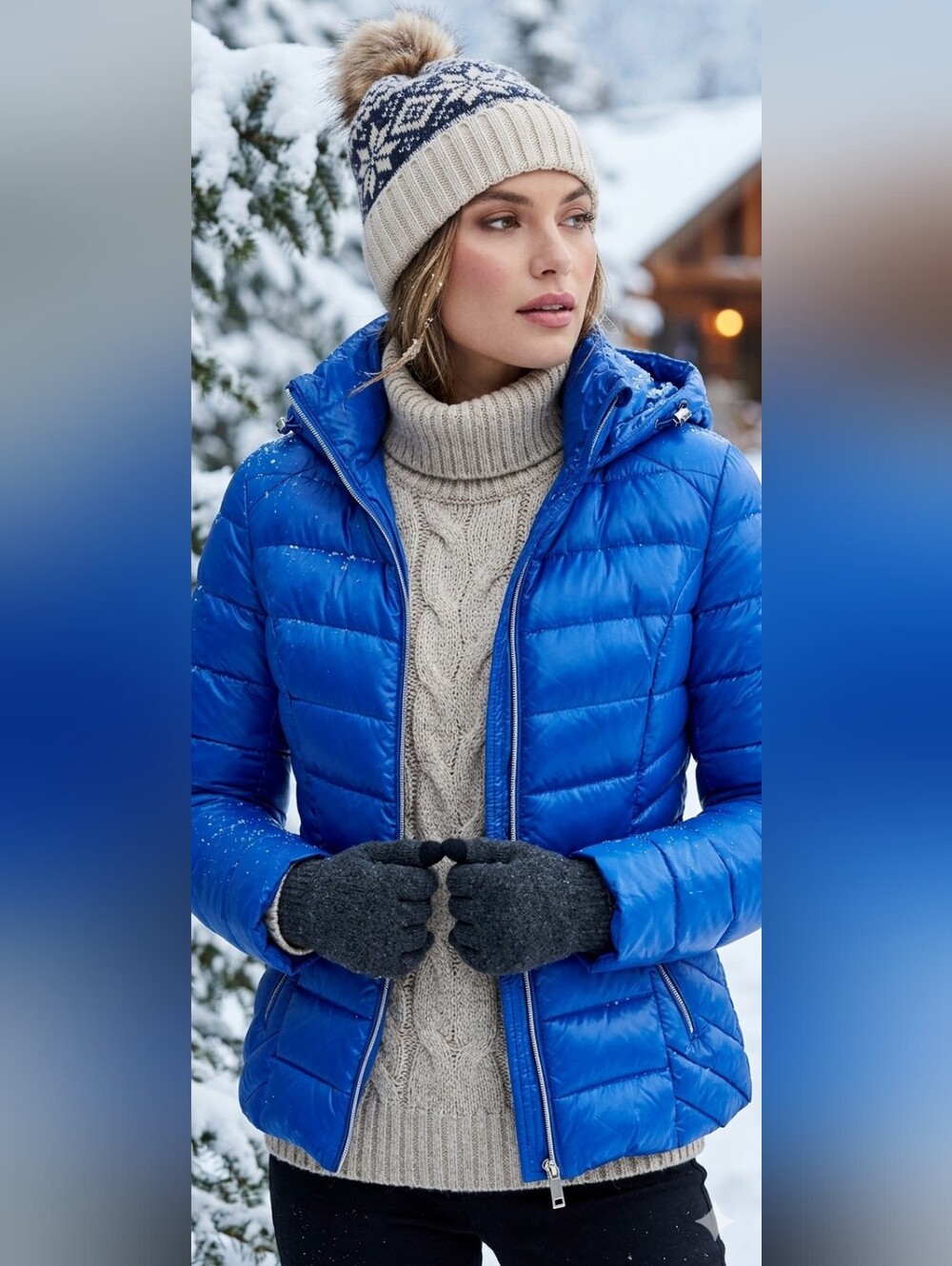 Guess Women's Electric Blue Puffer Coat